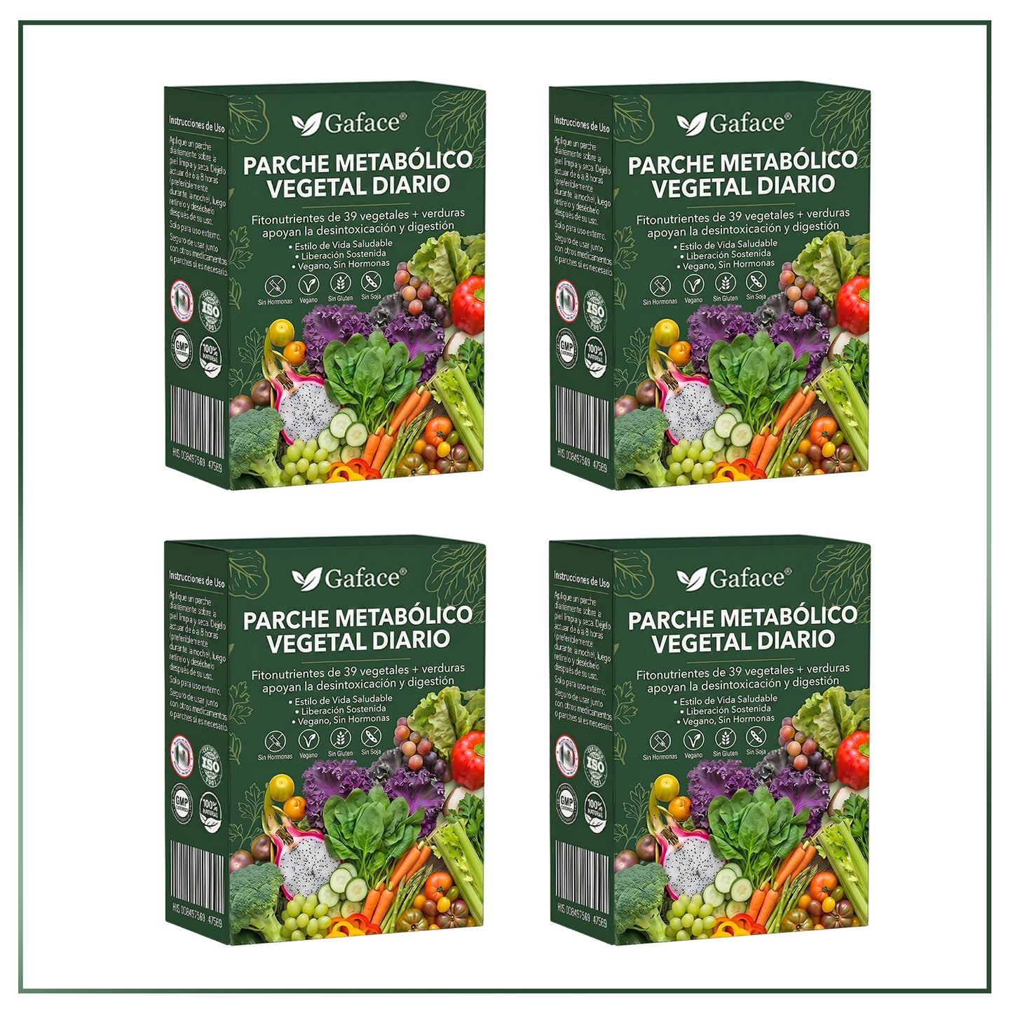 𝐆𝐚𝐟𝐚𝐜𝐞® 𝐃𝐚𝐢𝐥𝐲 𝐕𝐞𝐠𝐞𝐭𝐚𝐛𝐥𝐞 𝐌𝐞𝐭𝐚𝐛𝐨𝐥𝐢𝐜 𝐏𝐚𝐭𝐜𝐡 𝐮𝐬𝐞𝐬 𝐨𝐫𝐠𝐚𝐧𝐢𝐜 𝐯𝐞𝐠𝐞𝐭𝐚𝐛𝐥𝐞 𝐞𝐱𝐭𝐫𝐚𝐜𝐭𝐬 𝐚𝐧𝐝 𝐩𝐡𝐲𝐭𝐨𝐧𝐮𝐭𝐫𝐢𝐞𝐧𝐭𝐬 𝐟𝐫𝐨𝐦 𝟑𝟗 𝐯𝐞𝐠𝐞𝐭𝐚𝐛𝐥𝐞𝐬 + 𝐠𝐫𝐞𝐞𝐧𝐬 𝐭𝐨 𝐬𝐮𝐩𝐩𝐨𝐫𝐭 𝐝𝐞𝐭𝐨𝐱, 𝐝𝐢𝐠𝐞𝐬𝐭𝐢𝐨𝐧 & 𝐦𝐞𝐭𝐚𝐛𝐨𝐥𝐢𝐜 𝐫𝐞𝐬𝐞𝐭, 𝐚𝐧𝐝 𝐛𝐨𝐨𝐬𝐭 𝐞𝐧𝐞𝐫𝐠𝐲 𝐟𝐨𝐫 𝐚𝐥𝐥-𝐝𝐚𝐲 𝐰𝐞𝐥𝐥𝐧𝐞𝐬𝐬.